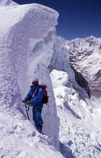Zaharias on one of his three climbs up Mt Everest. Photo: Supplied