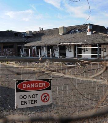 The site of the stalled Space residential development at the Jamison Shops, Canberra. Photo: Colleen Petch