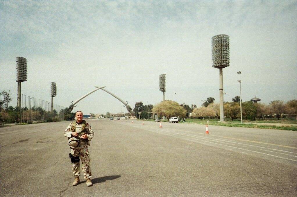 Mark Leatham in Baghdad during a tour of duty to Iraq.  Photo: Supplied