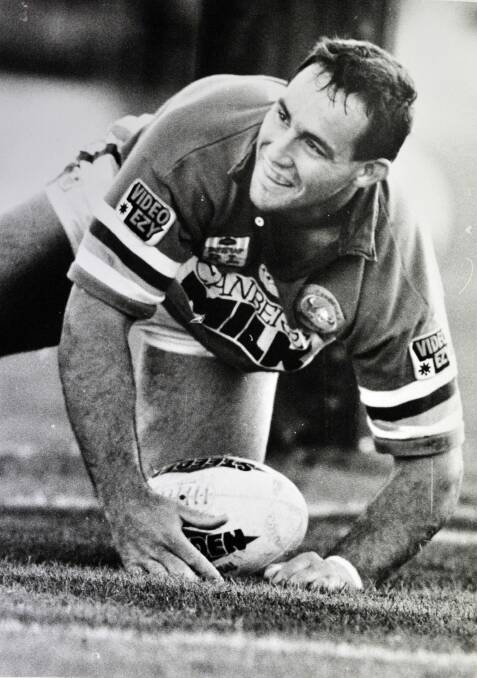 Jarrod Croker as part of the Raiders' 1994 premiership team.