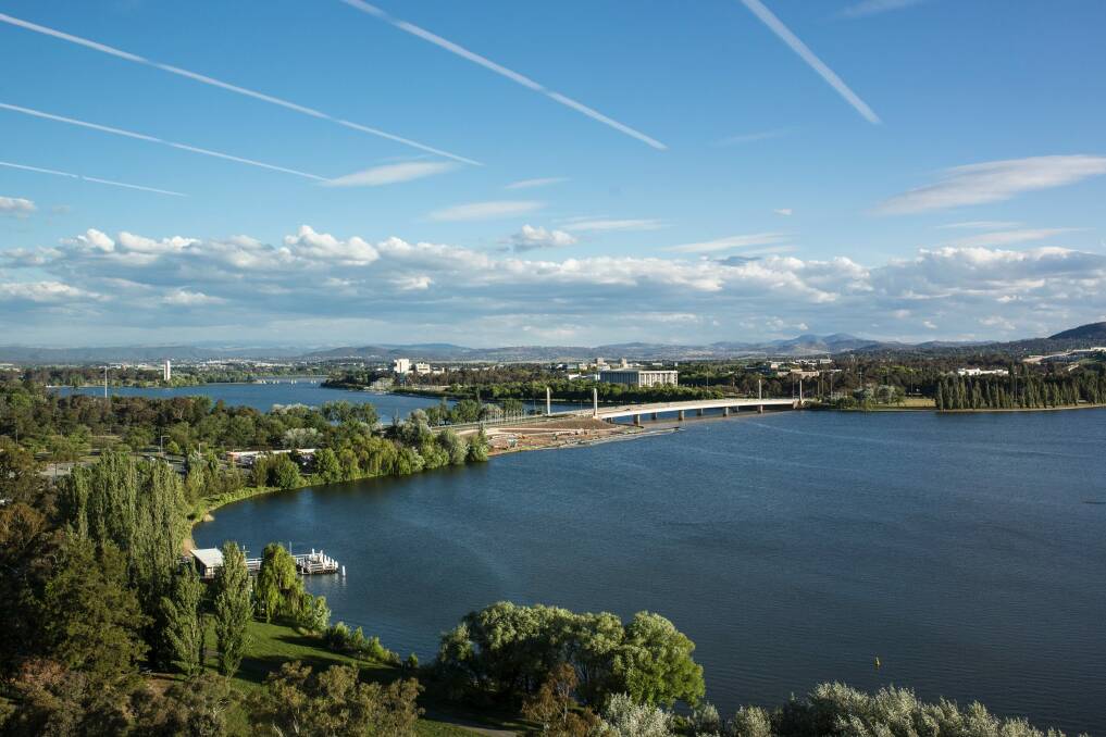 Hot: Lake Burley Griffin is one option to cool off this weekend. Photo: Jamila Toderas