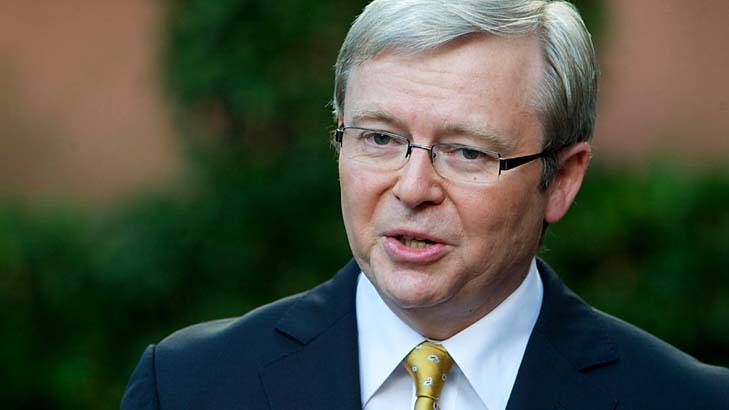 T-shirt competition ... Kevin Rudd. Photo: Penny Bradfield