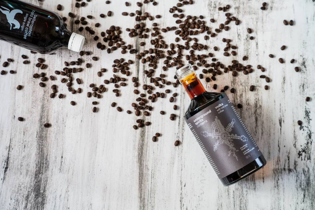 The coffee vodka is infused through Bellerophon’s cold-brewed coffee process, macerating it for 24 hours to extract the flavour. Photo: Supplied 