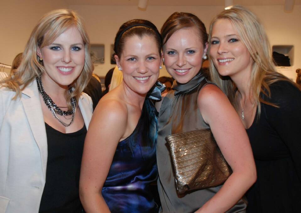 Julie Snook (second from right) out on the town with mates in Canberra in 2010. Photo: Lyn Mills