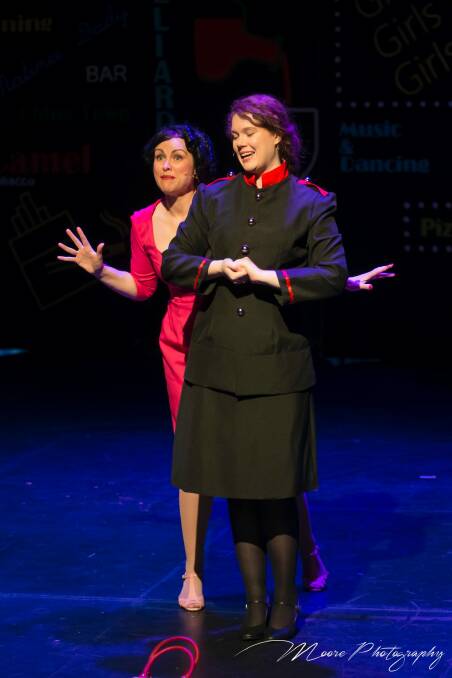 Kitty McGarry (Sarah Brown) at front, and Tina Robinson (Miss Adelaide).  Photo: Michael Moore - Moore Photography