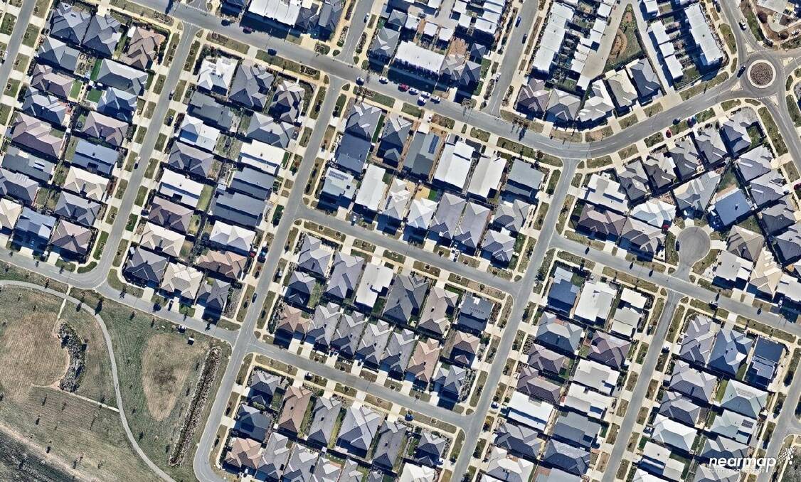 Solar panels are popping up in parts of Crace. Photo: nearmap