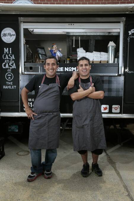 Peruvian street food: Brothers Carlos Ramirez and Moncho Ramirez with their van Mr Papa. Photo: Jeffrey Chan