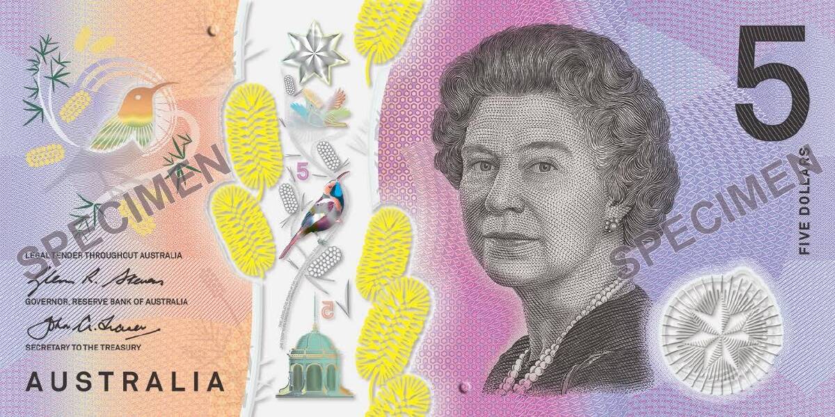 The other side of the new $5 note.  Photo: Supplied