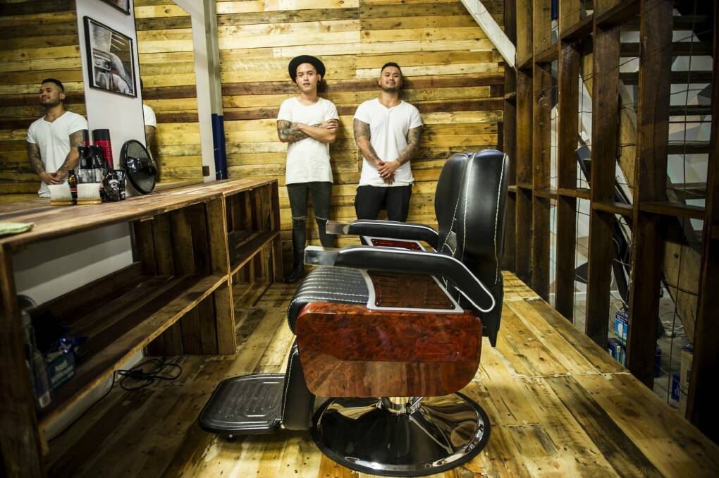 Satya Pratama and Adi Putra in The Barber Shop in Braddon.  Photo: Jay Cronan