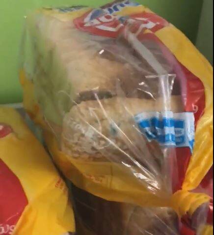 Loaves of mouldy bread were found at Canberra Hospital on the weekend.  Photo: Supplied