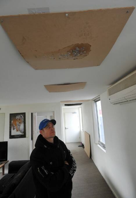 Havelock Housing Association tennant Grant Seears says he has been unable to live in his Gungahlin apartment for several months due to lack of maintenance. Photo: Graham Tidy
