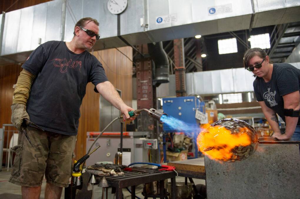 Tom Rowney, getting some works ready for an upcoming exhibition. He's one of the world's leading glass artists .Photo Jay Cronan Photo: Jay Cronan