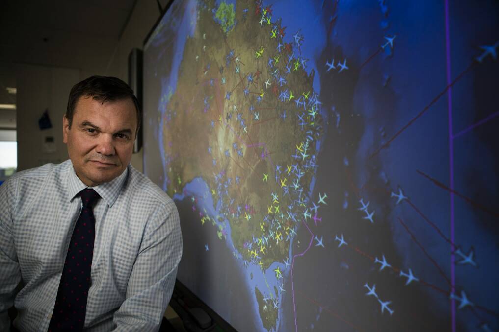 Airservices Australia executive general manager air traffic control Greg Hood in the national operations centre in Canberra Photo: Jamila Toderas