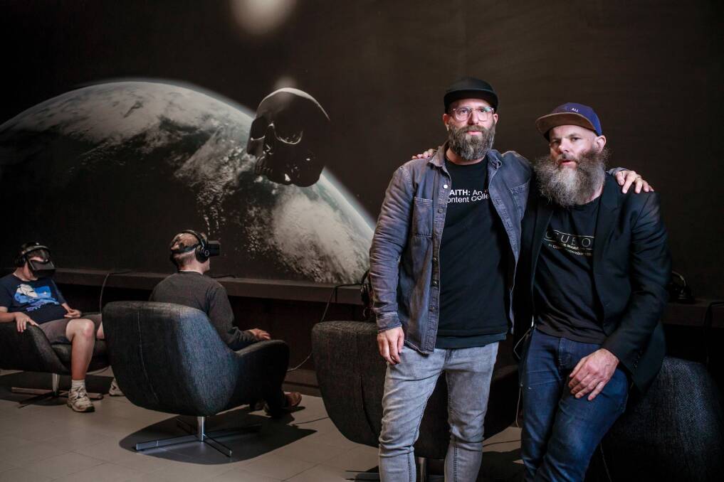 Members of Badfaith Collective Leo Faber and artist Shaun Gladwell.  Photo: Sitthixay Ditthavong