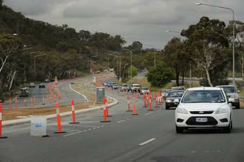 A photo of the Parkes Way roadworks taken in March. Photo: Colleen Petch