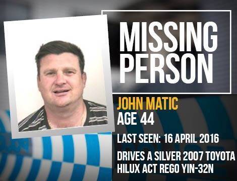 Police hold concerns for John Matic, 44, who has been missing since Saturday.  Photo: Supplied