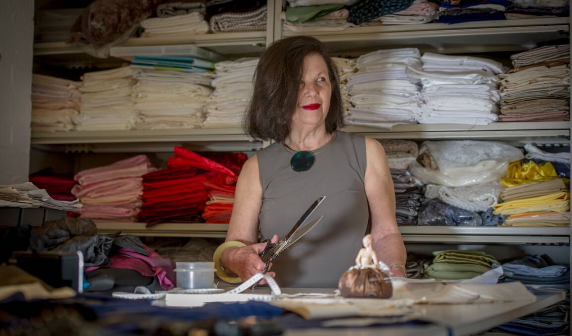 Manuka dress designer Gloria Grady, a veteran in the trade who has been running her business for decades and is always busy.  Photo: Karleen Minney