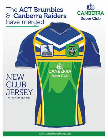 Canberra Super Club's jersey.