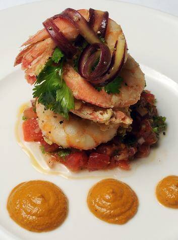 Salt and pepper prawns with red jim jam, at the Ginger Room, Old Parliament House. Photo: Gary Schafer