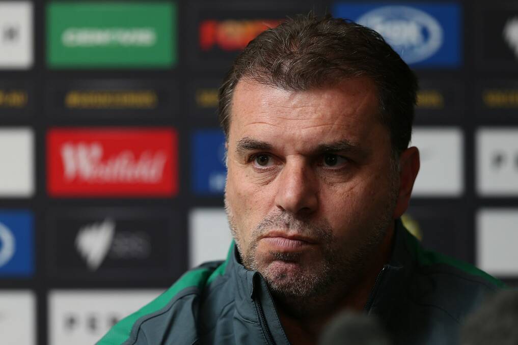 Socceroos Ange Postecoglou isn't happy with the Canberra Stadium playing surface. Photo: Getty Images