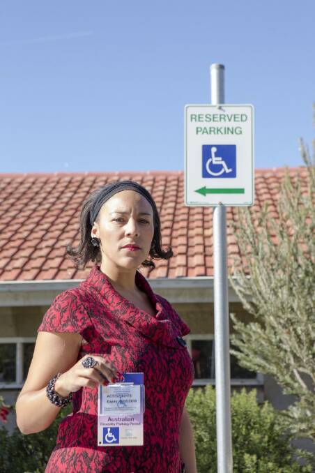 Bethany Lamont from Watson, has multiple sclerosis but was verbally abused when seen parking in a disabled parking space despite having a permit. Photo: Jamila Toderas