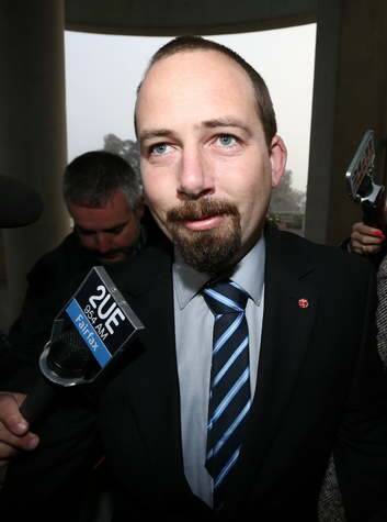 Senator Ricky Muir has broken away from his PUP voting bloc to deny the government a quick vote on the repeal of the carbon tax. Photo: Alex Ellinghausen