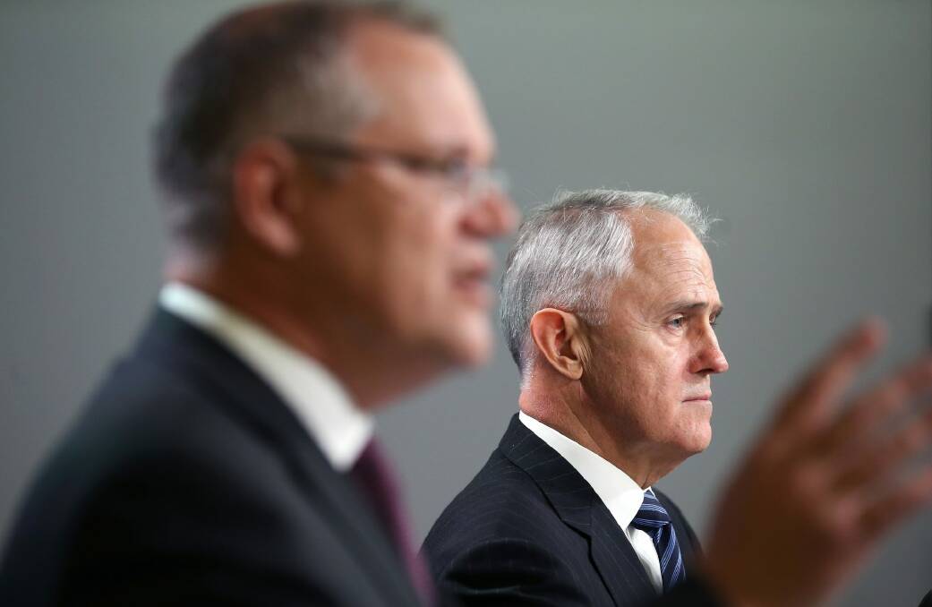 Treasurer Scott Morrison and Prime Minister Malcolm Turnbull. Photo: Rick Rycroft