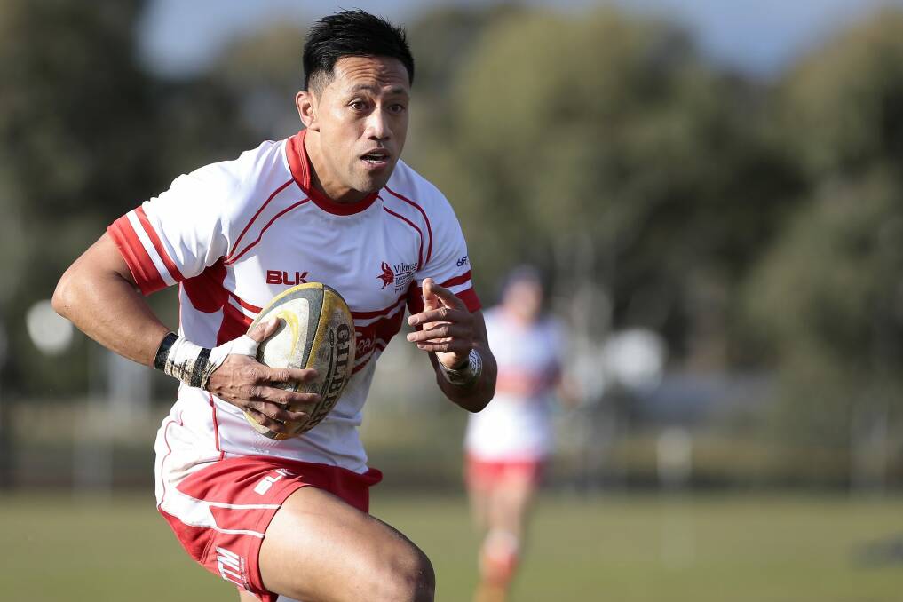 Christian Lealiifano playing for the Tuggeranong Vikings in the John I Dent Cup in July. Photo: Jeffrey Chan