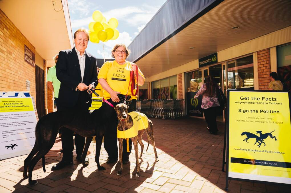 Alan Tutt campaigns with Debbie Collier at Hawker shops. Photo: Rohan Thomson