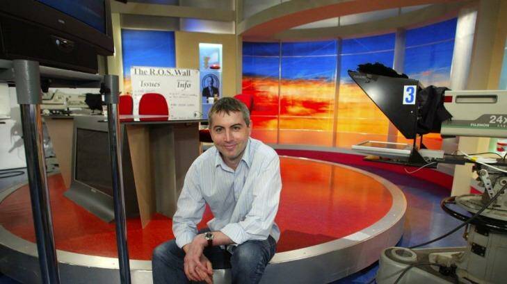 Adam Boland on the Sunrise set, before he parted ways with Channel Seven. Photo: Supplied