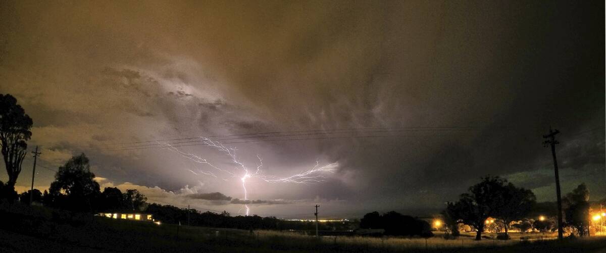 Matthew Minson's photo of lightning taken in Hall.  Photo: Matthew Minson