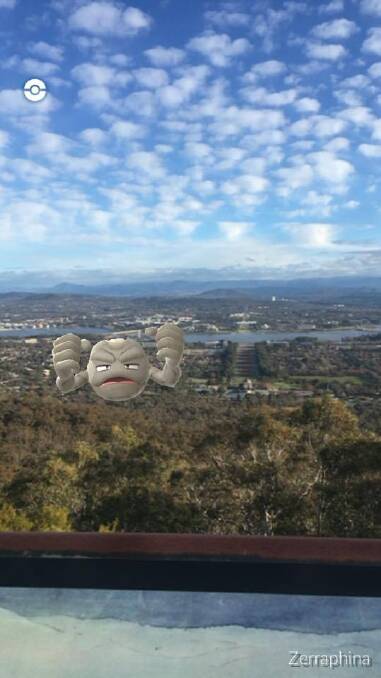 Kayza Grenfell saw this Geodude up the top of Mt Ainslie.  Photo: Kayza Grenfell
