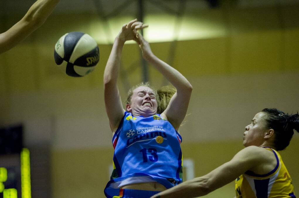 Capitals guard Abbey Wehrung played her guts out as Canberra slumped to a 10th consecutive loss. Photo: Jay Cronan