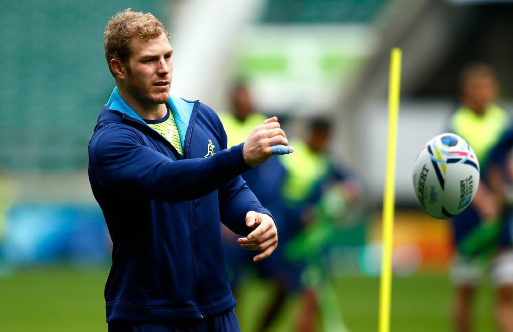 David Pocock on the sidelines ahead of Australia's game against Scotland on Sunday. Photo: Getty Images
