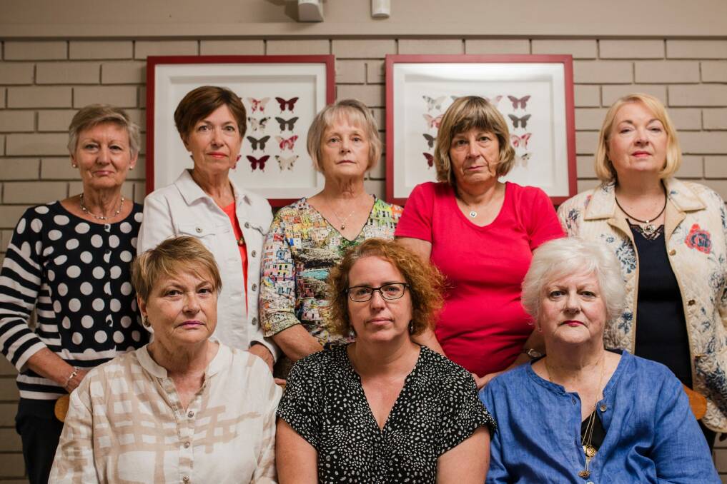 Members and volunteers of Bosom Buddies, behind from left, Robyn Macdonald, Robyn Evans, Barbara Richardson, Theresa Kerby, and Kaye Johnston. Front, Cheryl Tandy, Kareen Tait, and Di Summerhayes.  Photo: Jamila Toderas