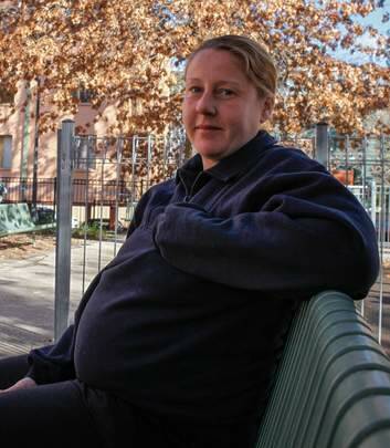 Ruby Rivers, who is 9 months pregnant, is concerned about raising her child at Bega Courts. Photo: Katherine Griffiths