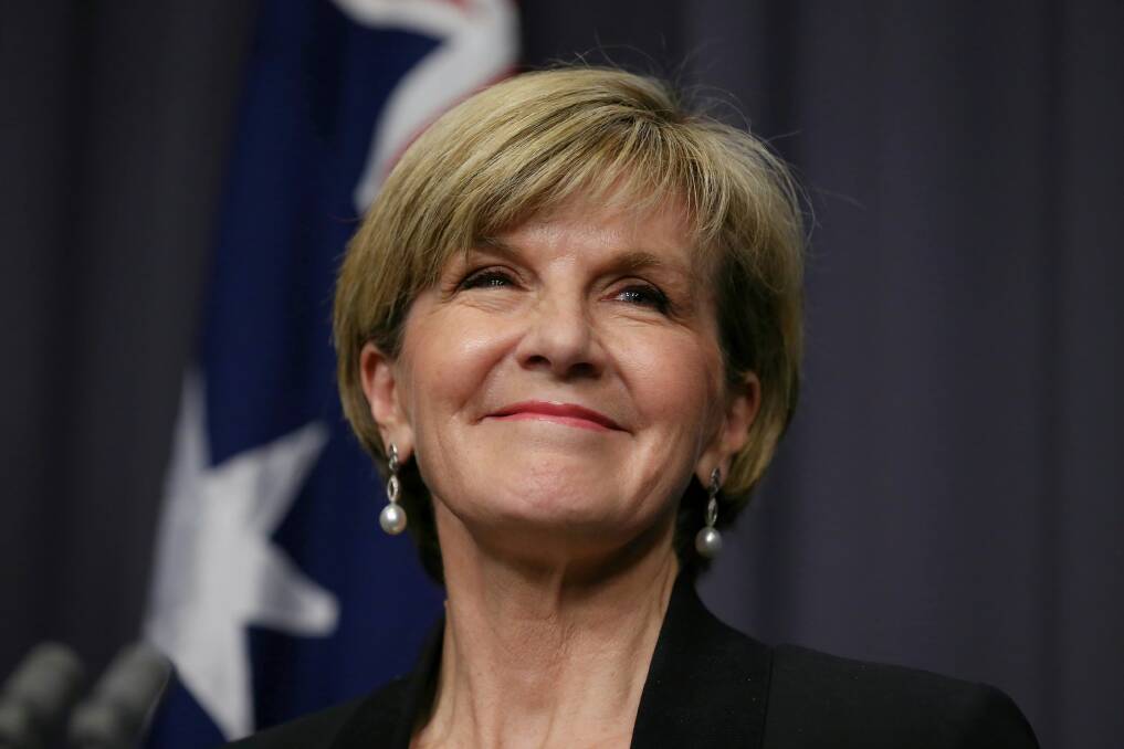 Foreign Affairs Minister Julie Bishop has launched a bid for Australia to co-chair the Green Climate Fund. Photo: Alex Ellinghausen