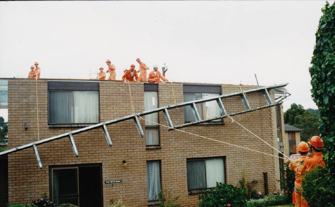 The aftermath of the Merimbula tornado in 1995. Photo: NSWSES - Queanbeyan Unit