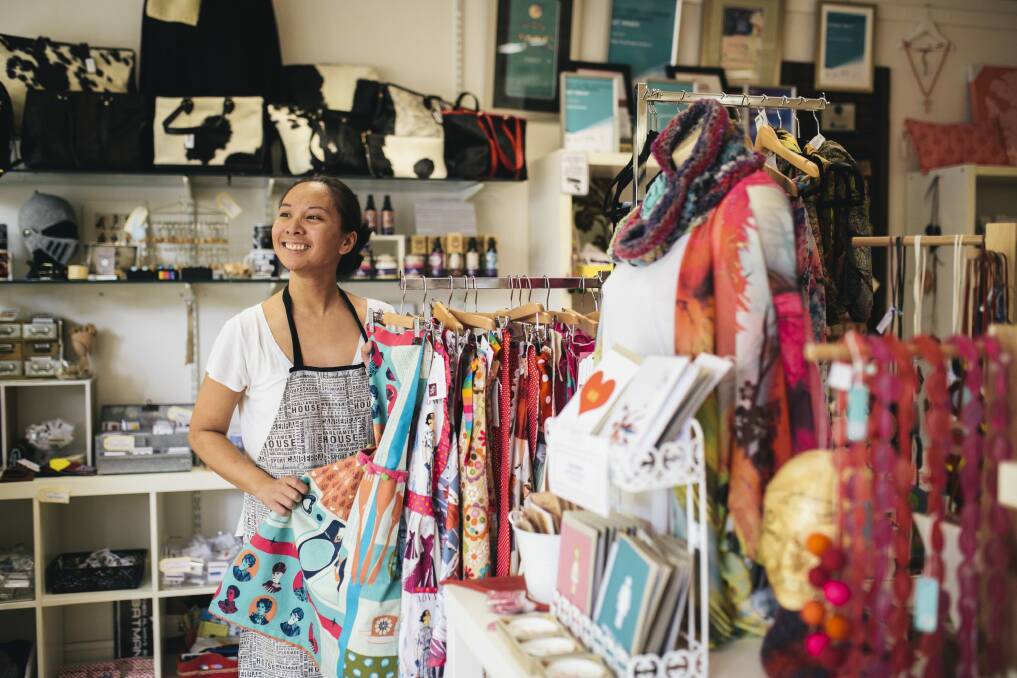 Looking ahead to the future: Shop Handmade's Romi Villanueva in the store on Thursday after it was announced the store is closing on May 31. Photo: Rohan Thomson