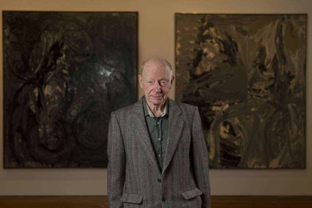 Michael Taylor who is having his first survey exhibition of paintings at the age of 83 at Canberra Museum and Gallery. Photo: Jay Cronan