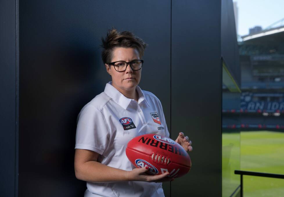 Bec Goddard has been nominated for the AFL's football woman of the year award. Photo: Simon Schluter