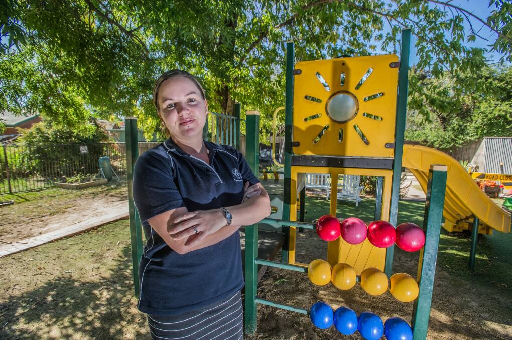 Ashleigh Daly is one of many women walking off the job on Wednesday for International Women's Day at 3.20pm in protest of the gender pay gap.  Photo: Karleen Minney