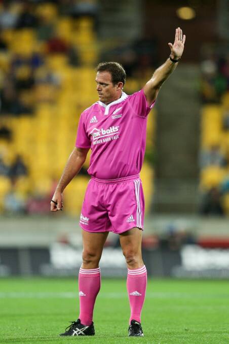 Could Super Rugby have two on-field referees? Referee Rohan Hoffmann. Photo: Getty Images