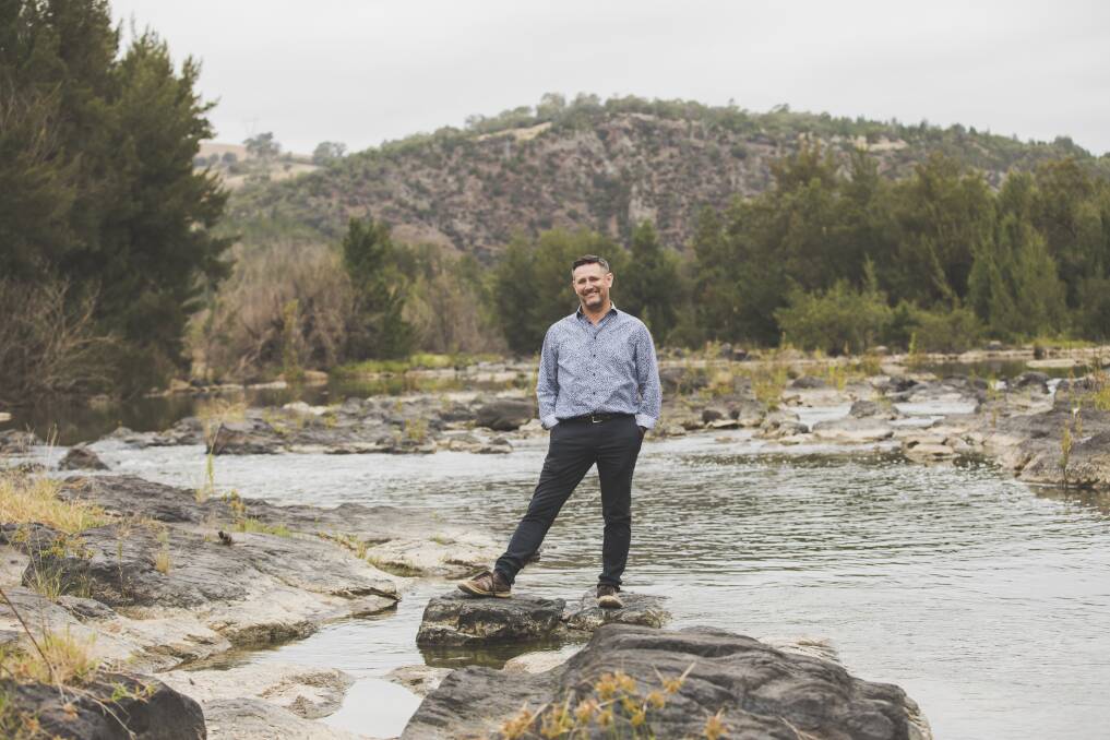 Ginninderry Conservation manager Jason Cummings at the Murrumbidgee, which partially falls under the trusts jurisdiction. Photo: Jamila Toderas