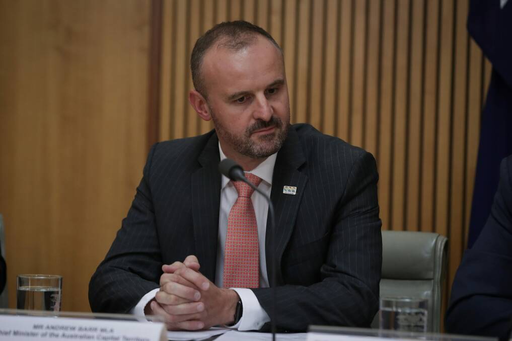 Population growth and an aggressive land sales agenda has brought ACT Chief Minister Andrew Barr's hope of a budget surplus a little closer this year. Photo: Alex Ellinghausen