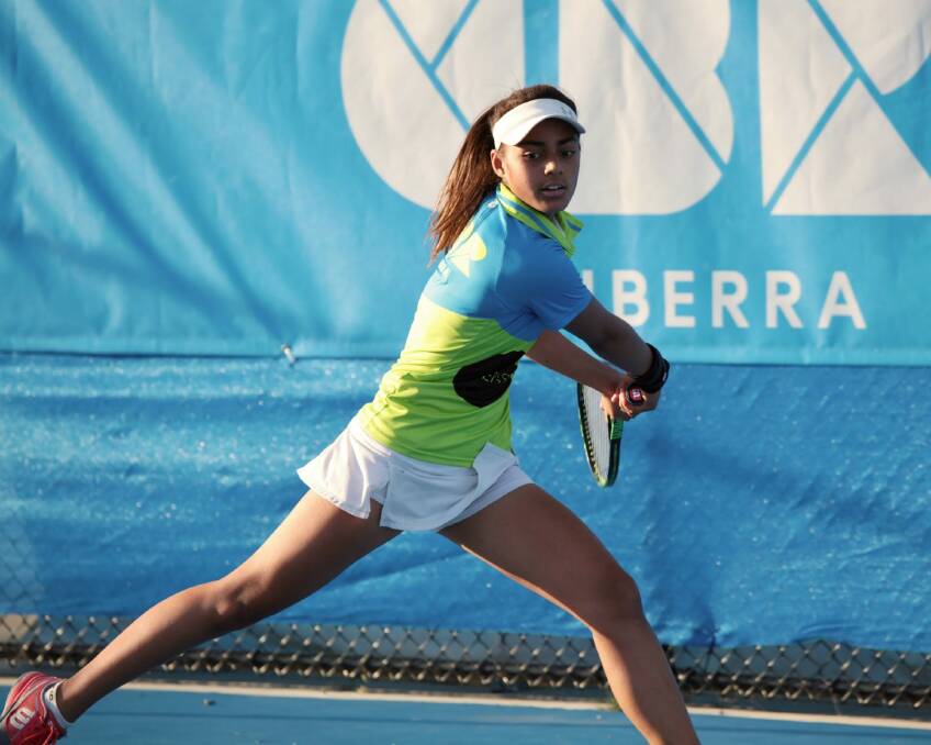 Canberra's Annerly Poulos won her first ITF junior title on Friday. Photo: Graham Clews