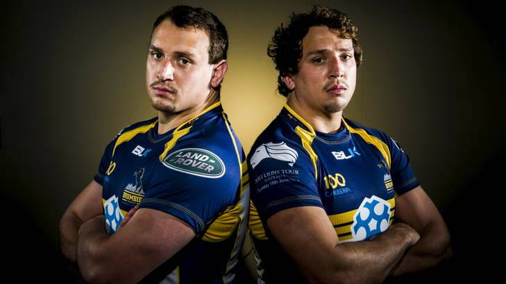ACT Brumbies twin brothers Ruan and Jean-Pierre Smith. Photo: Rohan Thomson