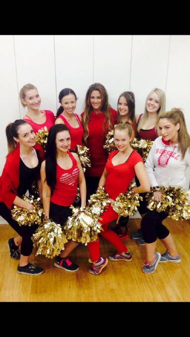 Heart Foundation's Go Red For Women Day: The Canberra Raiders Emeralds cheer squad. Photo: Supplied