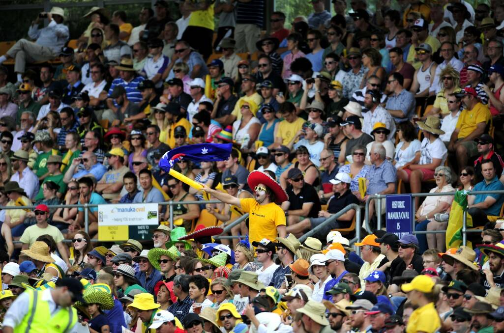 Voting with their feet: Big crowds at Manuka Oval for international cricket show the ground is ready to host a Test match. Photo: Melissa Adams