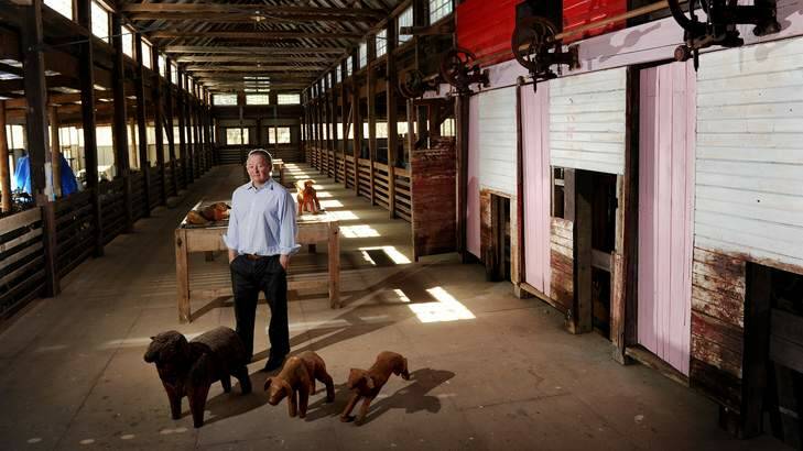 Peter Crisp stands in his restored Shearing Shed that he hopes will become the Yass Valley Woollen Mill at his Bowning property. Photo: Colleen Petch